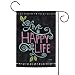 Toland Home Garden Happy Life Chalkboard 12.5 x 18-Inch Decorative USA-Produced Double-Sided Garden Flag