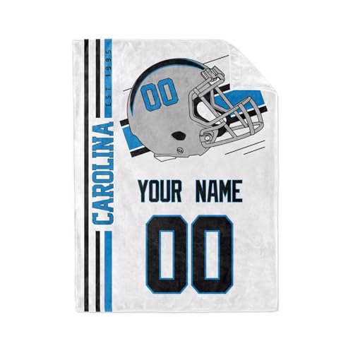 Image of Carolina Throw Blanket Custom Name and Number Personalized Gifts for Men and Women