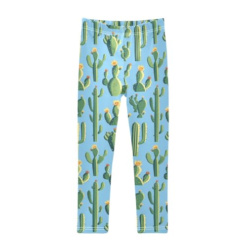 KLL Cactus Many Illusion Hawaiian Toddler Girls' Athletic Leggings Casual High Waisted Athleisure Pants Running