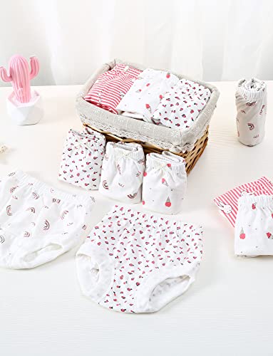 SEAUR Baby Girls Cotton Bloomers Toddler Cute Ruffle Diaper Cover Soft Assorted Underwear Breathable Panties 4 Pack4