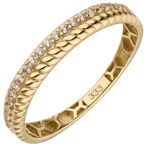 Jobo Damen-Ring aus 8 Karat 333 Gold mit 22 Zirkonia Größe 58