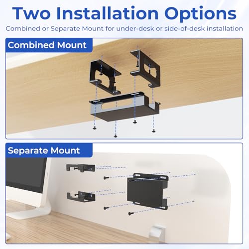 Soporte de metal para bajo escritorio que organiza tus docks CalDigit TS4 y libera tu mesa 3