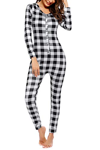 UNibelle Combinaison de sous-vêtements Thermiques pour Femmes en Polaire Onesie sous-vêtements Thermiques pour Adultes Unis M Cover