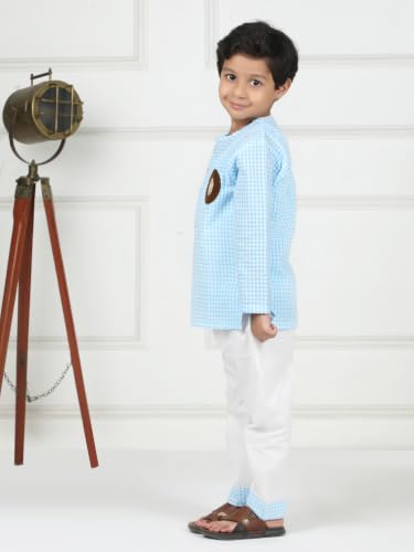 Image of POLKA TOTS 100% Cotton Traditional Nightwear Kurta Pyjama Set | Unisex Night Dress for Kids Girls & Boys | Summer Night Suits for Kids | Ethnic Indian Nightsuit | Cotton Night Suit Combo Set for Baby