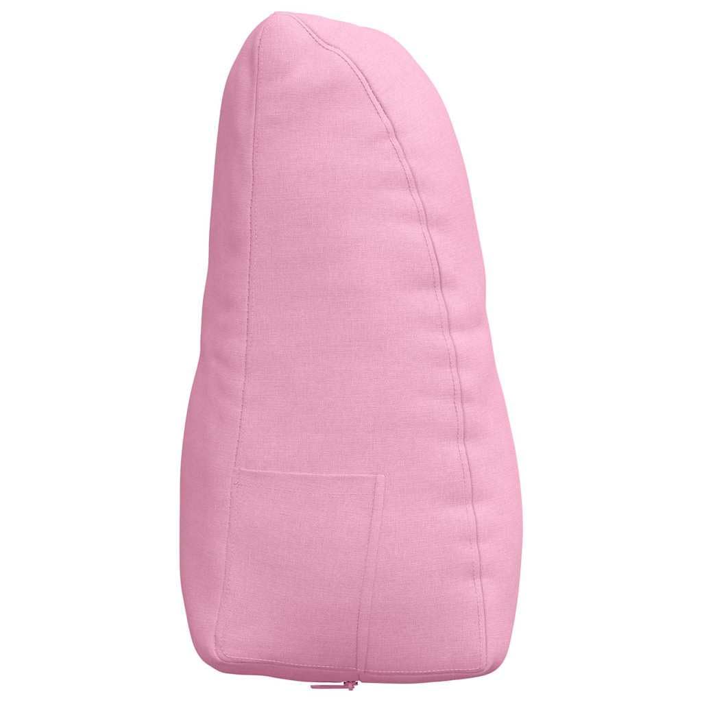 Rückenpolster Rosa 80x24x50 cm Samt-Optik Bett Keilkissen | Samtiges Keilkissen mit Knopf-Design und abnehmbarem Bezug für gemütliche Stunden im Schlafzimmer und Wohnzimmer.