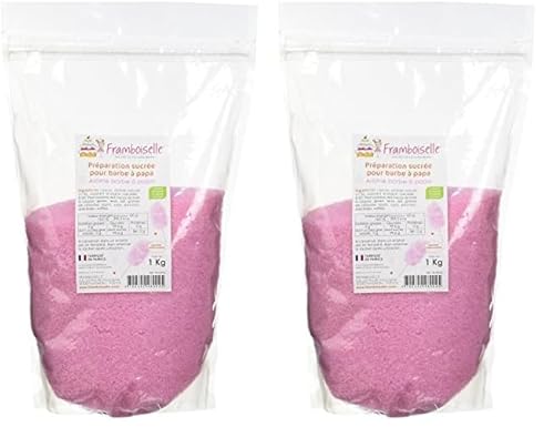 Framboiselle Préparation Sucrée pour Barbe à Papa Arôme Barbe à Papa 1 kg (Lot de 2)