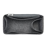 SHINLAD バッグインバッグ インナーバッグ フェルト 軽量 自立 大容量 収納 高級バッグ専用 (Grey-Side Zipper, Small（25）横22cm 縦10cm 幅11cm)