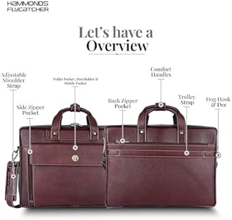 HAMMONDS FLYCATCHER Original Bombay Brown Leather 15.6 inch Expandable Laptop Messenger Bag LB150