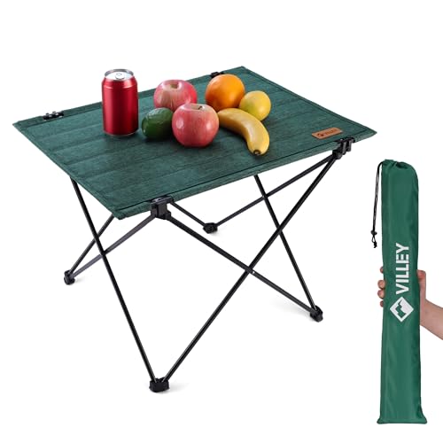 VILLEY Folding Camping Table, Portable Lightweight Table with Carry Bag