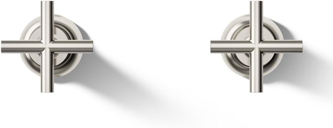Kohler T14429-3-SN Purist Deck- Or Wall-Mount Bath Faucet Handle Trim with Cross Design, Vibrant Polished Nickel