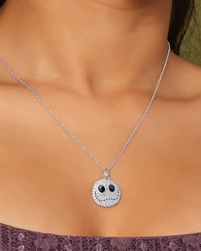 Disney The Nightmare Before Christmas Womens Necklace 18-inch - Sterling Silver and Cubic Zirconia Jack Pendant Necklace - The Nightmare Before Christmas Necklace2