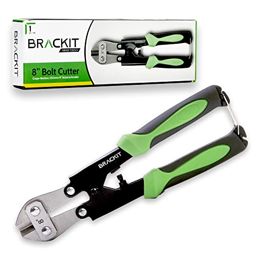 Brackit Bolt Cutter 8 (200mm) | CR-MO Steel | Mini Cropper Tool with Non Slip Rubber Handles for Cutting Wires Cables & Small Fasteners