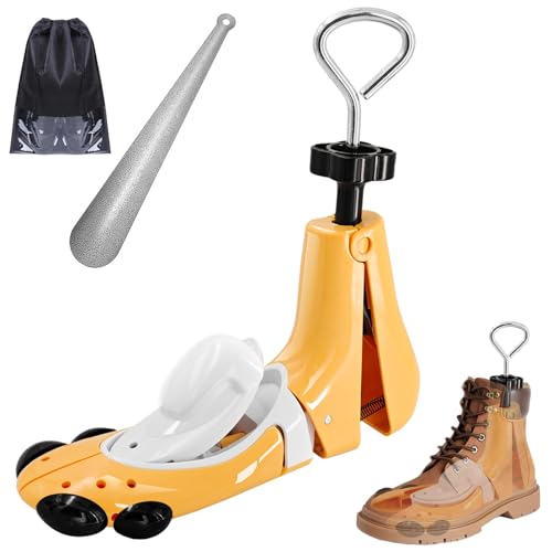 JJDPARTS Shoe Stretcher Men Women, Boot Stretcher for Wide Feets Shoe Tree Adjustable Boot Widener Stretcher (M (Women Size 11-14, Men's10-14) 1 Pcs Yellow)
