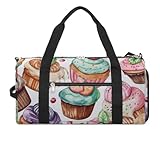 Cupcakes Donuts Muffins Sugar Gym Bag Sport Gym Tote Bag Lightweight Duffle Bag Carry On Weekender Bags for Women Men, white, One Size