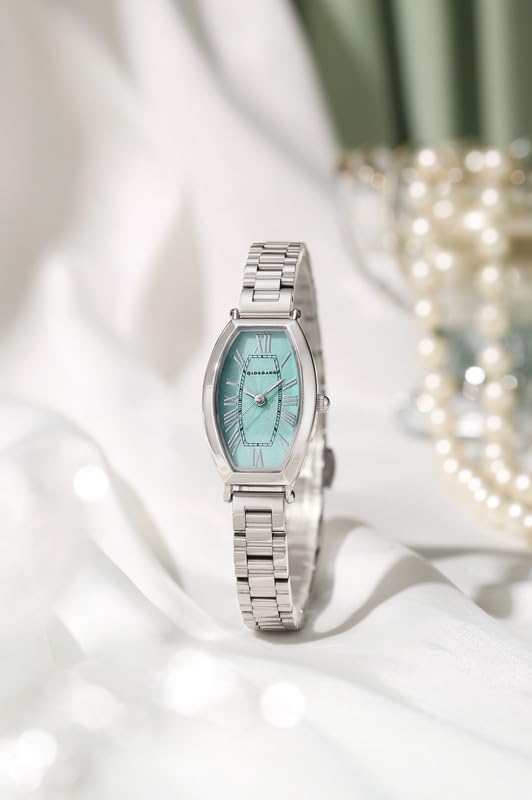 Image of Giordano Silver Oval Shape Dial Watch for Women - Elegant Roman Numerals, Stainless Steel Strap, Sleek Analog Design