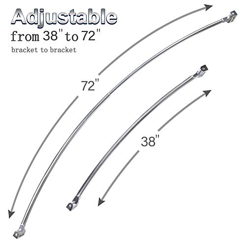 Adjustable Curved Shower Curtain Rod Rustproof Expandable Aluminum Metal Shower Rod 38-72 Inches Telescoping Design Exquisite Customizable for Bathroom,Chrome - Thumbnail 2