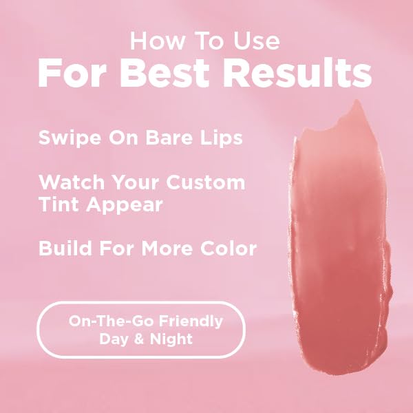 Tinted Lip Balm pH Activated Colored LipBalm, Hydrate, Glossy, Lightweight, Moisturize & Tint with Shea Butter, tinted lip balm for women, Premium Quality, Made in the USA (Nude Rose) image 5