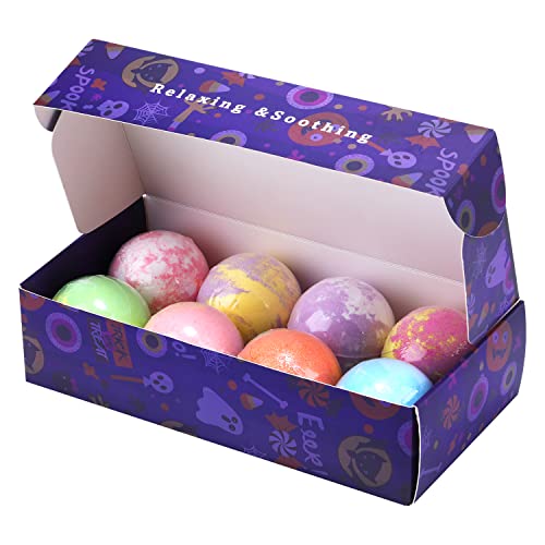 Halloween Bath Bombs 8 Pack Organic Kids Bath Bombs With Surprise Inside,Spa Bath Fizzies Set, Great Gift Set For Birthday, Halloween For Boys And Girls #TOP1