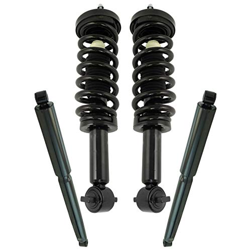 Image of TRQ Front and Rear Complete Strut Assembly & Shock Absorber Kit Complete Strut & Coil Spring Assembly Compatible with 2014 Ford F-150