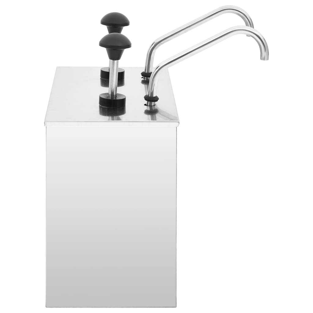 vidaXL Dispenser per Salsa in Acciaio Inox, 2 x 3,5 l