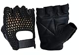 A&H Apparel Leather Net Driving Weight Training Cycling Wheelchair Fitness Gloves (X-Large)