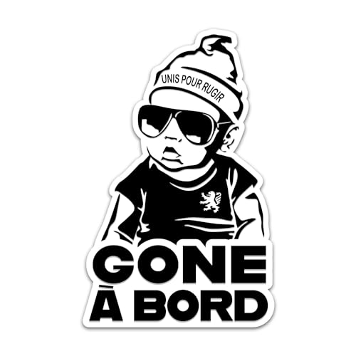 FFrame Sticker voiture cool kid gone à bord 13x15cm vinyle haute qualité, bébé à bord ol, autocollant voiture, 100% français, écoresponsable et écologique