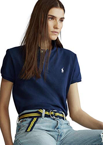 Image of Polo Ralph Lauren Women's Classic Fit Mesh Polo Shirt, Navy, Medium