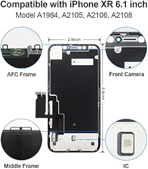 EFAITHFIX for iPhone XR LCD Screen Replacement 6.1 Inch Frame Assembly Display 3D Touch Screen for A1984/A2105/A2106/A2108 Repair Tools Waterproof Adhesive True Tone Programmer (XR LCD with True Tone)