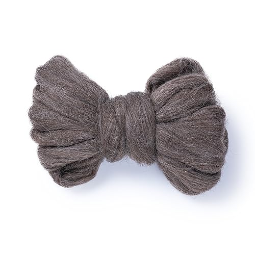 Kondoos Natuurlijke wol zwerven, 2 oz. Beste wol voor naaldvilten en nat vilten, handwerk en doe-het-zelf draaiende projecten, wol vilten benodigdheden. Natuurlijke kleuren, niet-geverfd. (mokka, 2