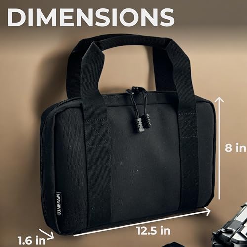 ARMORWERK Heavy Duty Soft Pistol Case for Handguns with Ultra Soft Interior and Foam Protective Padding — Perfect Handgun Case for Pistols with Lockable Zippers or Pistol Case Soft for Shooting Range