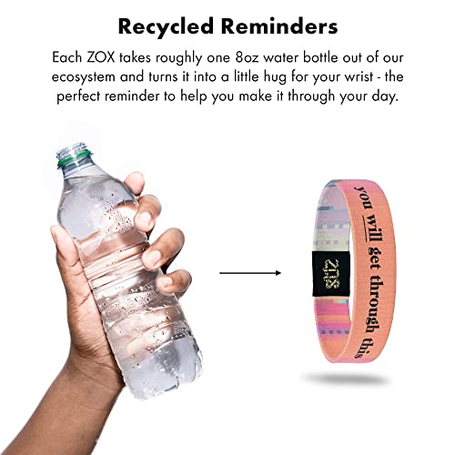Zox Inspirational & Motivational Bracelet – You Will Get Through This -Uplifting Reversible Stretch Wristband With Positive Affirmations Made From Recycled Plastic – Encouragement Gifts For Men, Women & Kids - Small #TOP2