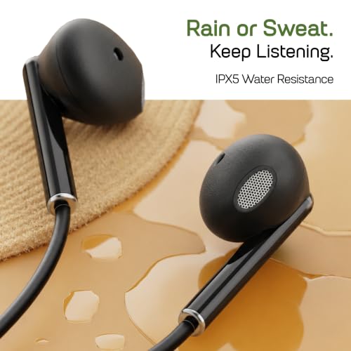 Image of GOBOULT WiredX 200 Earphones with 3.5 mm Jackt, 9mm Bass Drivers, Inline Controls, Earphones Wired Headphones with mic