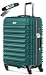 KESSER® Reisekoffer 84L Mittlerer Hartschalen Koffer Inkl. Kofferwaage + Gepäckanhänger | Trolley Gepäck Rollkoffer Zahlenschloss 4 Rollen ABS-Hartschale Teleskopgriff, 66x45x28cm, Petrolgrün
