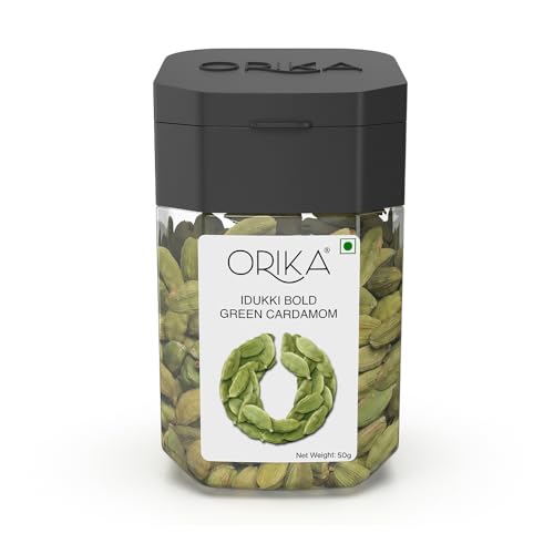 Image of Orika Idukki Bold Green Cardamom Whole 50g | Bold 8mm Elaichi Green | No Artificial Colours or Preservatives