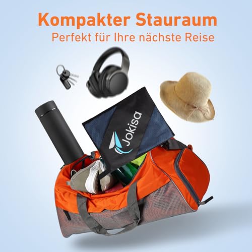 Jokisa 2 Stück Mikrofaser Handtuch Set (180x90cm Badetuch Groß+100x50cm Sporthandtuch),Schnell Trocknend und Kein Sand Strandhandtuch, Microfaser Handtücher für Fitness, Strand