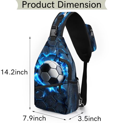 Sports Football Sling Bag Crossbody Sling Backpack Hiking Daypack for Men Women Chest Bag for Travel Running Sports Theme2