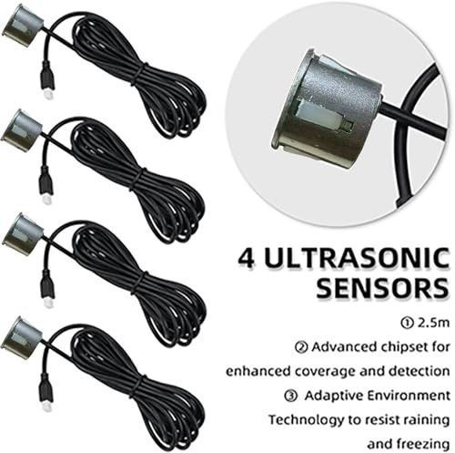 Image of LCD Parking Sensor Kit - Displays Data on Original Screen, Easy Rear Installation, Compatible with CVBS Cameras (Not for AHD), 18 Probe Colors to Match Any Vehicle(Darkgrey)