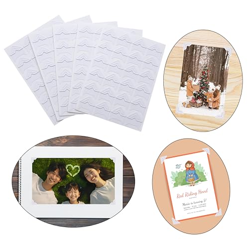 240 Pieces Photo Corners Self Adhesive Photo Corner Stickers, Picture Mounting Corners Acid Free Photo Corner for DIY Scrapbook, Album, Picture Frames, Journal Supplies (White) - Thumbnail 4