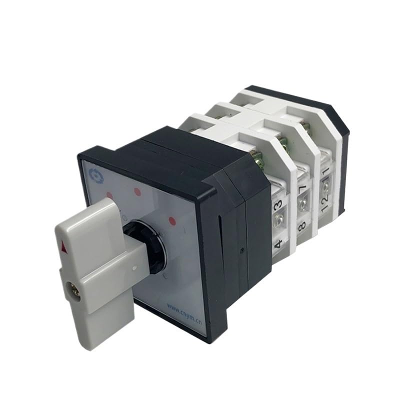 Cam Switch Rotary Changeover 12 Terminals 3 Positions On-Off-On DIY Dual Power Use for 5.5kw Motor Control Two Loads
