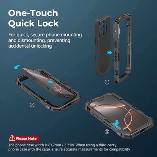 SMALLRIG Kit portátil duplo para celular para iPhone 16 Pro Max, equipamento de telefone com alça la