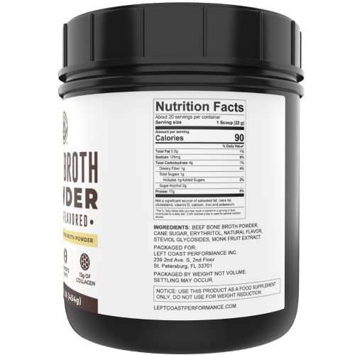 Image of Bone Broth Protein Powder From Grass Fed Beef, Vanilla, 16oz