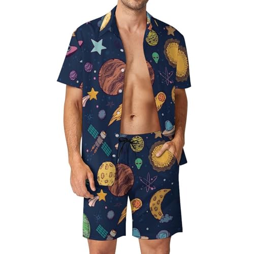 Chemise Hawaïenne Homme Ensemble 2 Pièces Respirant et Léger Taille S