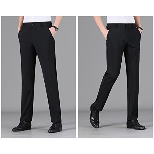 Maiyifu-GJ Men's 4 Way Stretch Dress Pant Skinny Flat Front Tapered Suit Pant Ultra Lightweight Business Comfort Trousers4
