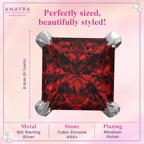 Image of 925 Sterling Silver Stud Earrings for Women | Cubic Zirconia Solitaire Ear Studs | Lightweight Hypoallergenic Anti-Tarnish Daily Wear Jewellery | Gift for Girls, Wife, Girlfriend, Mother, Sister | Birthday, Anniversary, Rakhi