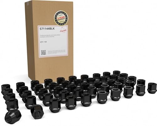 Image of Wheel Accessories Parts 100 Pcs M12x1.25 12x1.25 Thread OE Bulge Acorn 1.00 inch 25mm Long Lug Nuts Black 13 /16 inch 21mm Hex Fits Nissan Rogue Sentra Kicks Maxima Suzuki Grand Vitara Infiniti FX35