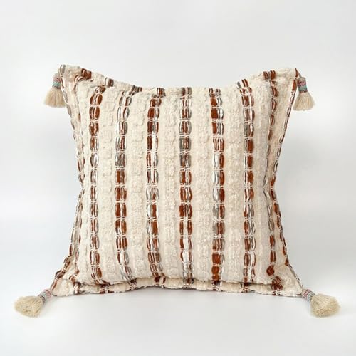 Coussin en velours à rayures colorées oreiller décoratif doux avec insert