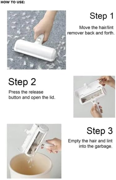 Miniatura 2 de Removedor de pelo de mascotas  Rodillo de pelusa para perros y gatos con base autolimpiante  Herramienta eficiente de eliminación de pelo de