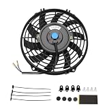 Twilight Garage Ventola di raffreddamento elettrica sottile per radiatore, 9 pollici, 12 V, 80 W, con kit di montaggio, colore: nero