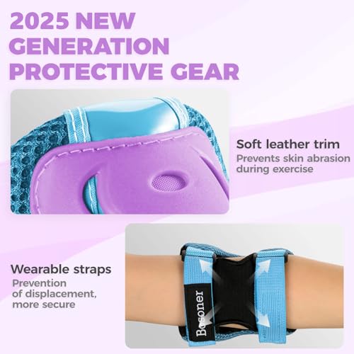 Image of BOSONER Kids /Youth Knee Pad Elbow Pads Guards Protective Gear Set for Roller Skates Cycling BMX Bike Skateboard Inline Skatings Scooter Riding Sports