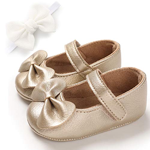 E-FAK Baby Girls Shoes Mary Jane Flats Shoes Anti-Slip Soft Rubber Sole Toddler First Walkers Princess Dress Shoes3